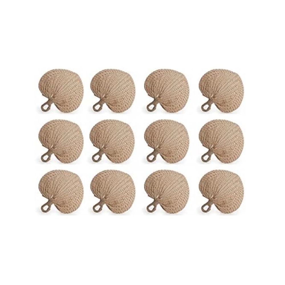 12 Pack of Palm Leaf Hand Fans